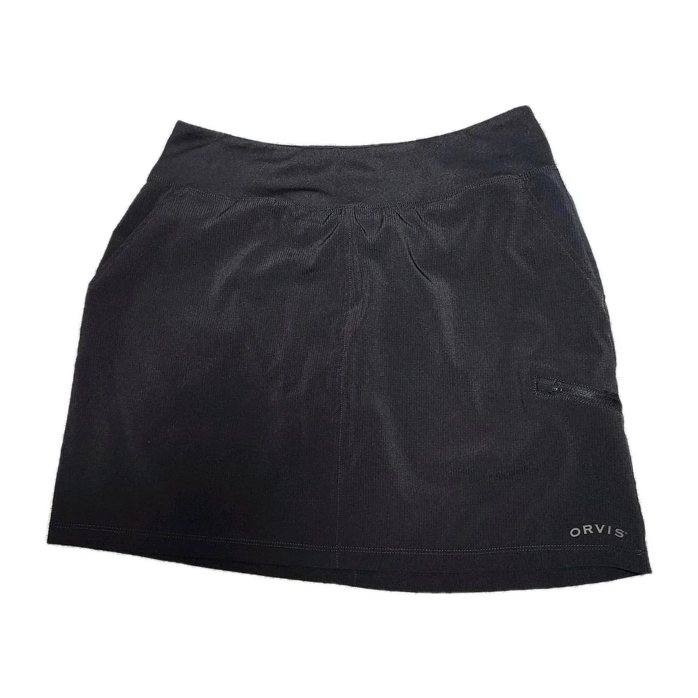 Orvis Black Performance Skort Womens S Golf Athletic Travel Stretch Skirt Shorts